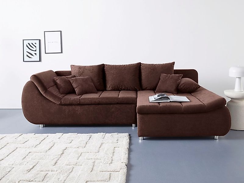 Home affaire Ecksofa »Imola, elegant und modern, aktuelle Steppung im Sitz, günstig online kaufen
