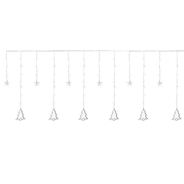 ECD Germany LED Fenster Lichtervorhang 220cm mit 138 LEDs Warmweiß 8 Funkti günstig online kaufen
