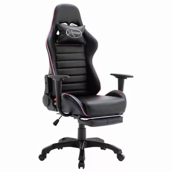 vidaXL Gaming-Stuhl mit Fußstütze und LED-Leuchten Kunstleder Racing-Stuhl günstig online kaufen