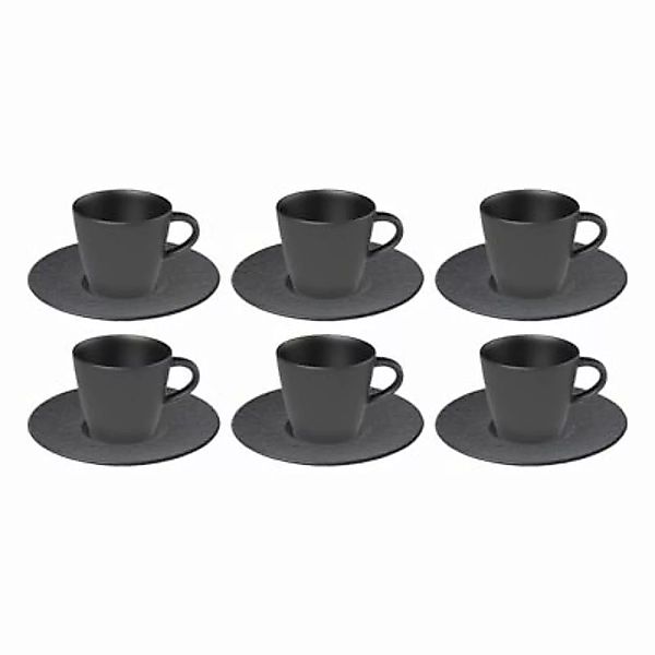Villeroy & Boch Manufacture Rock Kaffee Set schwarz 12-teilig Geschirrsets günstig online kaufen