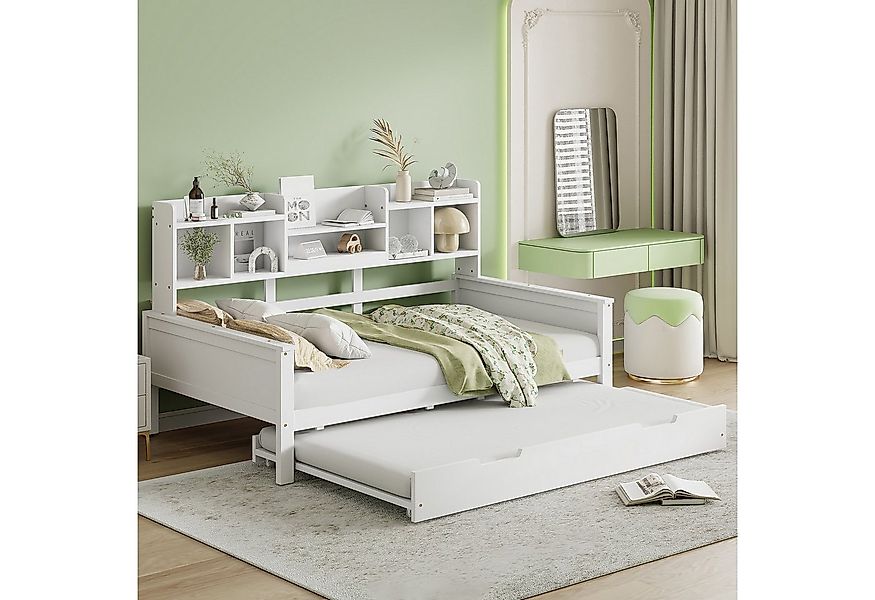 Merax Daybett 90x200cm mit Ausziehbett 90x190cm (1 tlg), Kiefer Tagesbett K günstig online kaufen