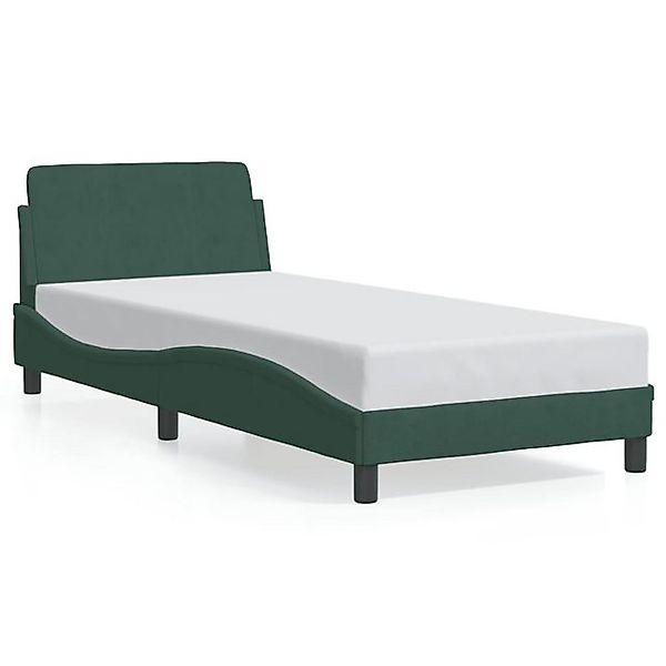 vidaXL Bettgestell, Bettrahmen mit Kopfteil Dunkelgrün 80x200 cm Samt günstig online kaufen