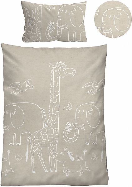 Biberna Kinderbettwäsche "0840520" 2 Stk. kuschelig warm, samtweich, Melang günstig online kaufen