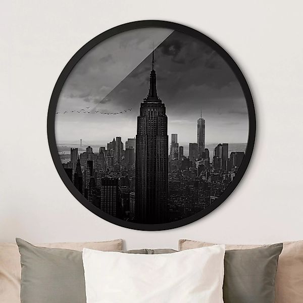 Rundes Bild mit Rahmen New York Rockefeller View günstig online kaufen