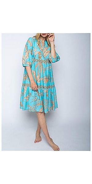 Emily Van Den Bergh Blusenkleid Volantkleid EMILY VAN DEN BERGH aqua sand B günstig online kaufen