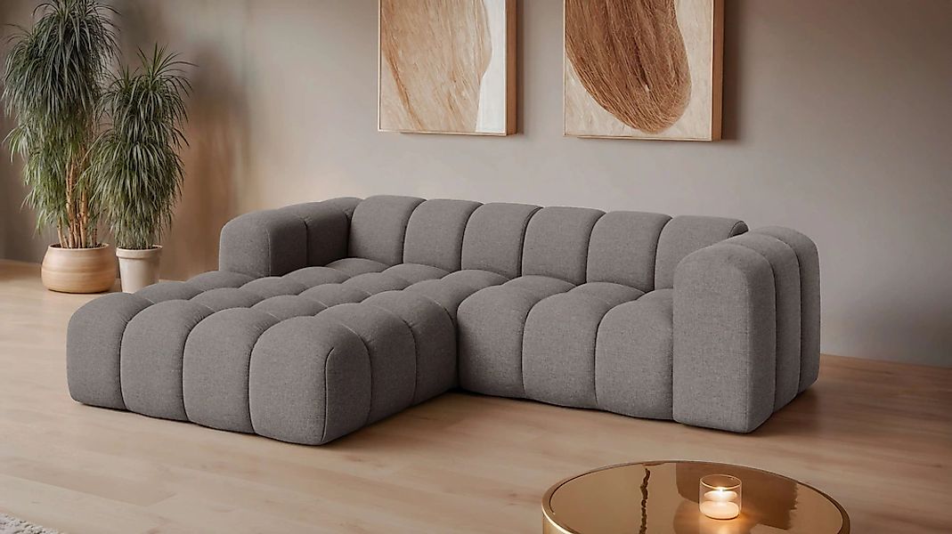 OTTO home Ecksofa "KALLIE Design-Sofa mit Wellenunterfederung, Bubble-Optik günstig online kaufen