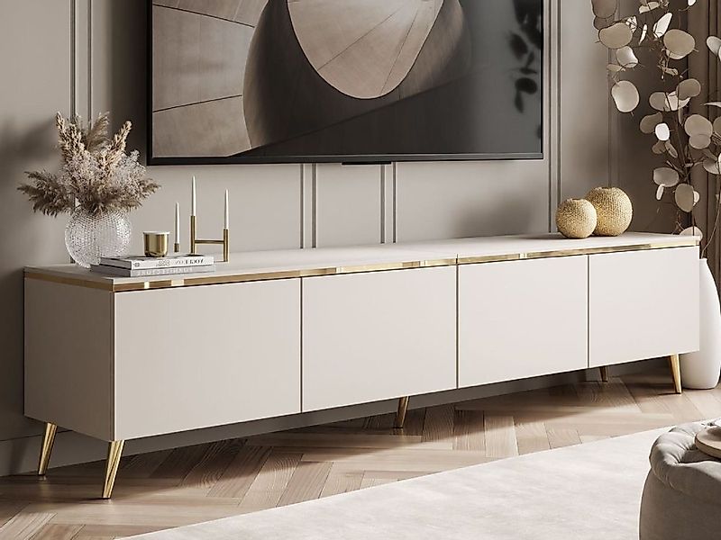 ALLHOUSE24 TV-Schrank NELLY Metallbeine LED Beleuchtung Sideboard mit versc günstig online kaufen