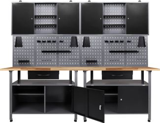 Ondis24 Werkbank Set Klaus 240 cm 2 Schränke Werkstatt günstig online kaufen