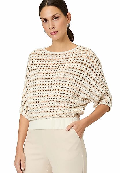 Zero Strickpullover "zero Damen Streifen-Pullover mit Lochmuster", (1 tlg.) günstig online kaufen