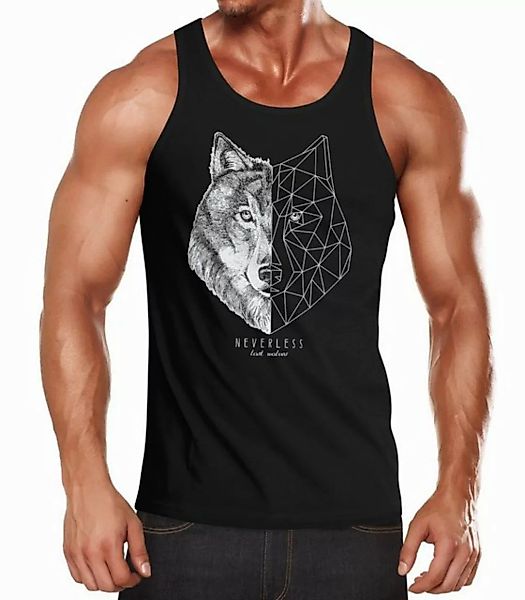 Neverless Tanktop Herren Tank-Top Wolf Polygon Kunst Grafik Tiermotiv Print günstig online kaufen