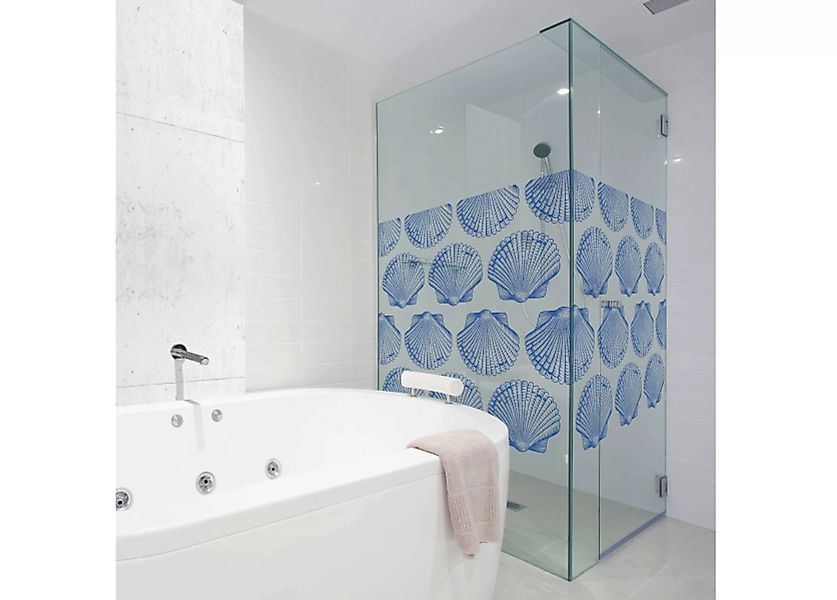 MySpotti Fensterfolie "Look Shells blue", halbtransparent, glattstatisch ha günstig online kaufen