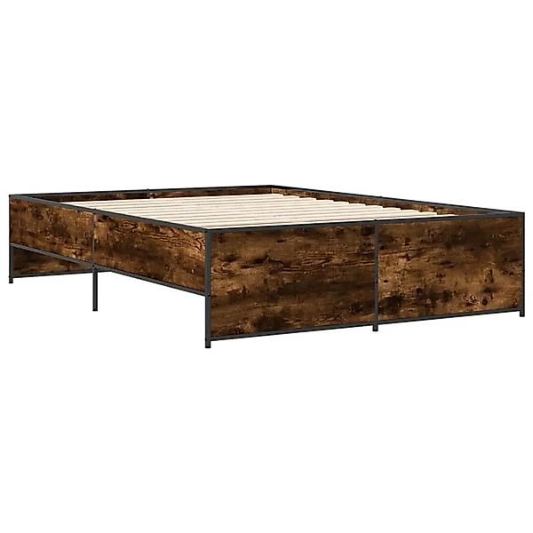 vidaXL Bettgestell Räuchereiche 135x190 cm Holzwerkstoff und Metall 3279904 günstig online kaufen