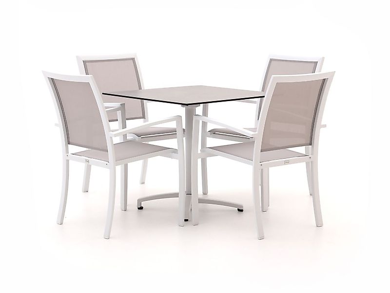 Bellagio Anzio/Canzo 80 cm Gartenmöbel-Set 5-teilig stapelbar klappbar günstig online kaufen