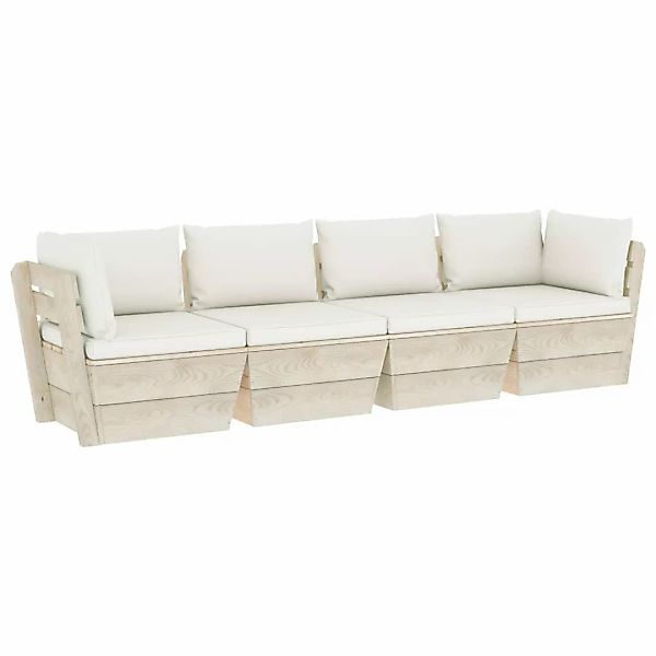 Garten-palettensofa 4-sitzer Mit Kissen Fichtenholz günstig online kaufen