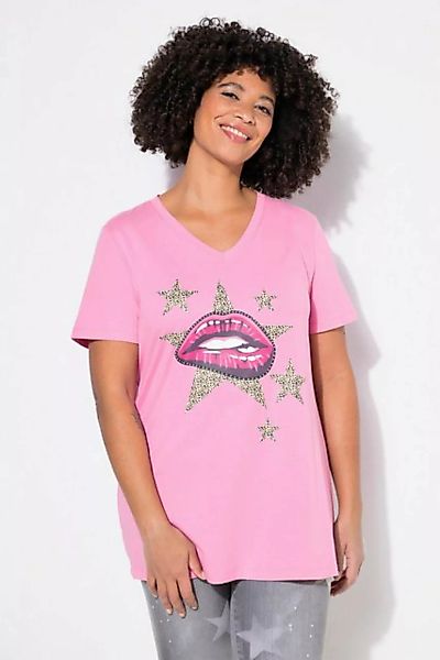 Angel of Style T-Shirt T-Shirt Komfort Fit Lippen-Motiv Ziersteinchen günstig online kaufen