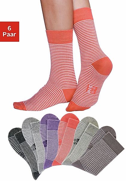 H.I.S Socken Packung, 6 Paar tlg. mit druckfreiem Bündchen günstig online kaufen