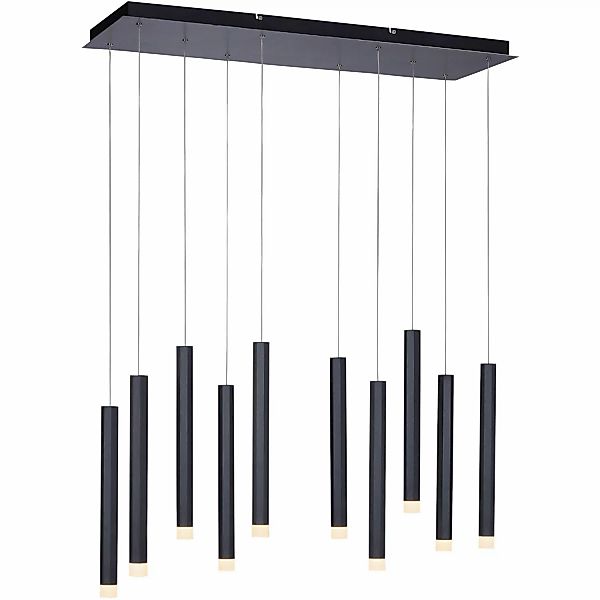 Just Light. LED-Pendelleuchte Bruno 10-flammig Schwarz 89 x 120 cm günstig online kaufen