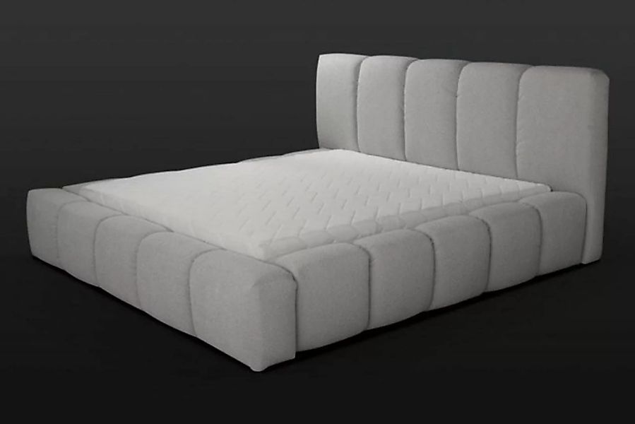 JVmoebel Bett Bett Grau Doppelbett Schlafzimmer Holz Möbel Design Polster S günstig online kaufen