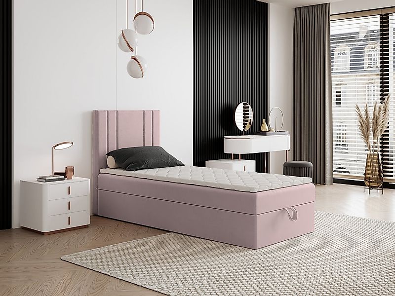 Godre Boxspringbett mit Bettkasten NARDO Mini 100x200 cm - Bonellfederkern günstig online kaufen