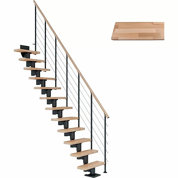 Dolle Mittelholmtreppe Dublin Buche Anthrazit GH bis 292 cm Gerade 75 cm FS günstig online kaufen