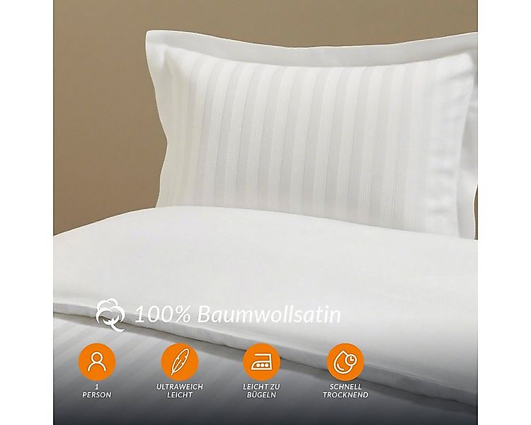Pure cottom Bettwäsche aus Baumwoll-Satin in Weiß, verschiedene Größen günstig online kaufen