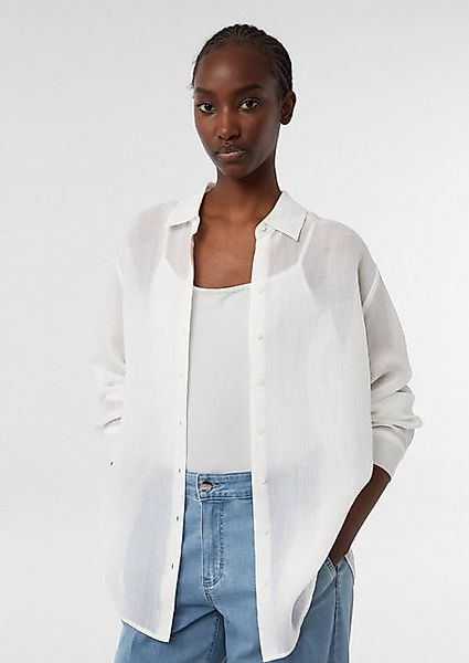 Comma Langarmbluse Semitransparente Ramie-Bluse in Oversize günstig online kaufen