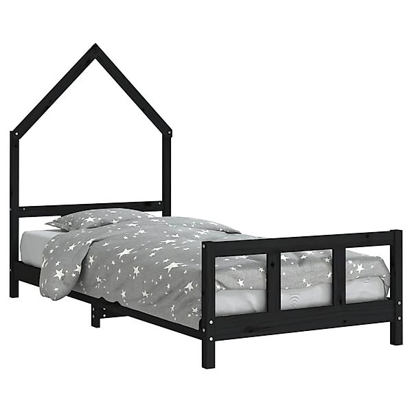 vidaXL Kinderbett Schwarz 90x200 cm Massivholz Kiefer 834569 günstig online kaufen