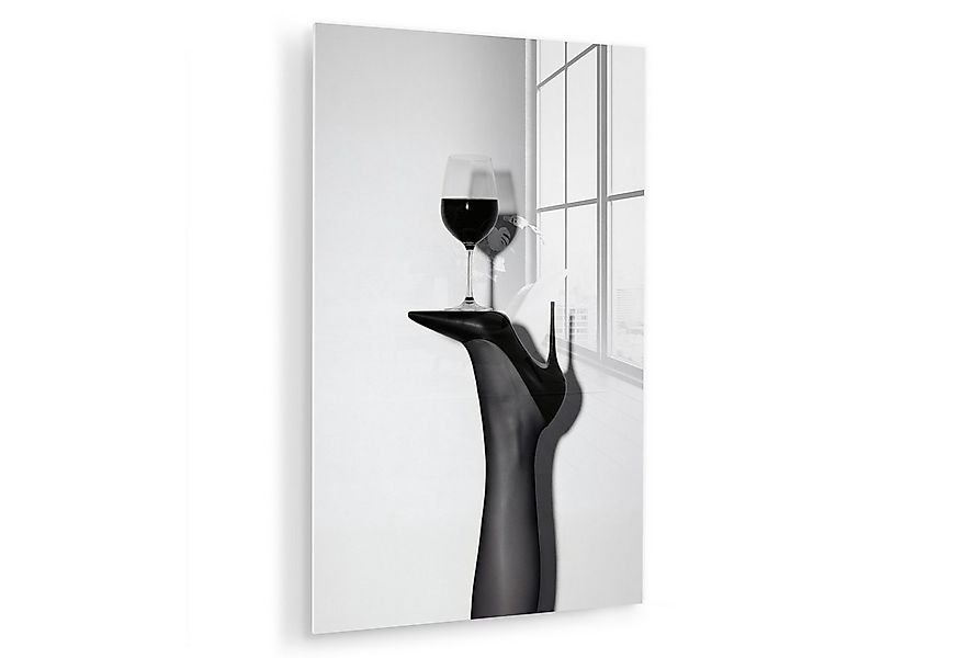 MuchoWow Acrylglasbild Absatz - Wein - Minimalistisch - Schwarz, Inkl. Aufh günstig online kaufen