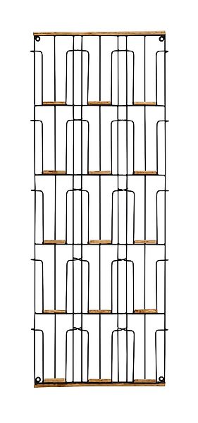 Kartenhalter Wandregal Eisen/Bambus H. 93 cm B. 35 cm T.3 cm  Schwarz günstig online kaufen