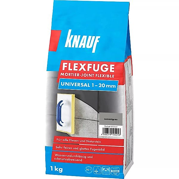 Knauf Flexfuge Universal Zementgrau 1 kg günstig online kaufen