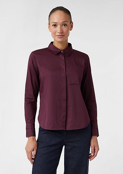 comma Langarmbluse Popeline Bluse günstig online kaufen