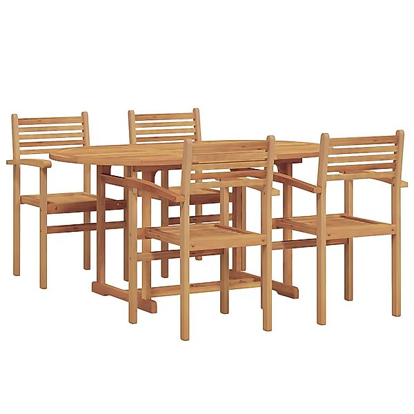 vidaXL Garten Essgruppe 5-Tlg Braun Massives Teakholz 3375772 günstig online kaufen