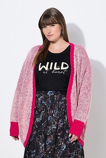 Ulla Popken Strickjacke Strickjacke Egg-Shape offene Form Langarm recycelt günstig online kaufen