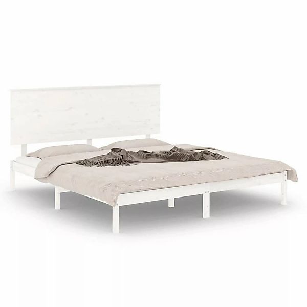 vidaXL Massivholzbett Weiß 150x200 cm 5FT King Size1083859 günstig online kaufen