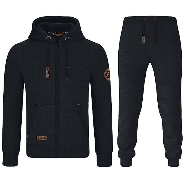 MOOSELINE Jogginganzug Herren Schwarz - Lederpatch (2-tlg), edle Leder-Patc günstig online kaufen