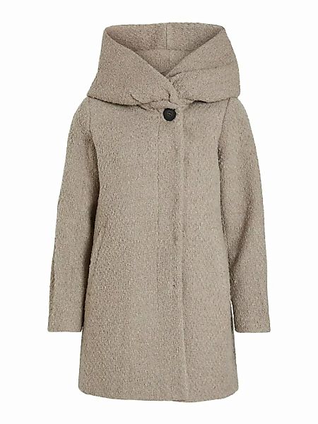 VILA Wollgemisch Kapuzen Mantel Damen Beige günstig online kaufen
