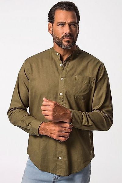 JP1880 Businesshemd Hemd Langarm Leinenmix Stehkragen Modern Fit günstig online kaufen