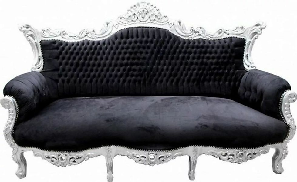 Casa Padrino Sofa Barock Sofa Master Schwarz / Silber - Möbel Couch Lounge günstig online kaufen