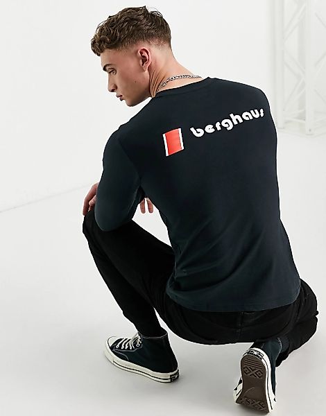 Berghaus – Heritage – Langärmliges Shirt in Schwarz mit Logo auf Vorder- un günstig online kaufen