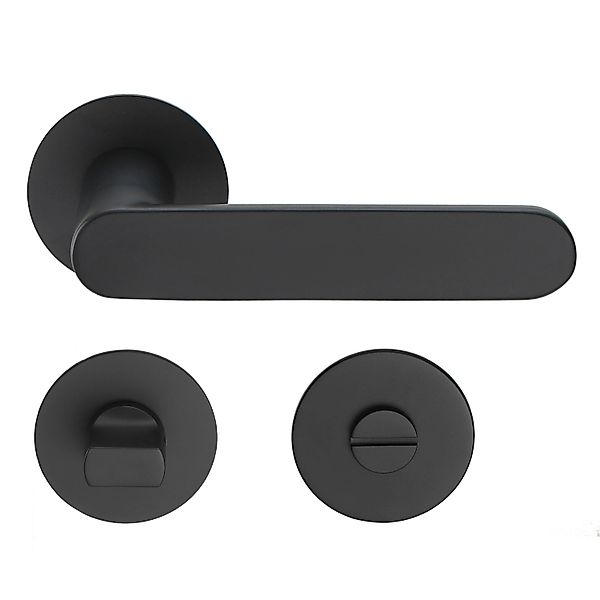 MeinTürgriff Drückergarnitur Georgetown Flachrosette Schwarz Matt Türdrücke günstig online kaufen