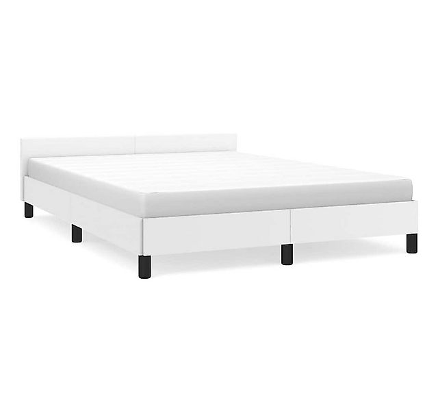 furnicato Bettgestell mit Kopfteil ohne Matratze Weiß 140x200 cm (1-tlg) günstig online kaufen