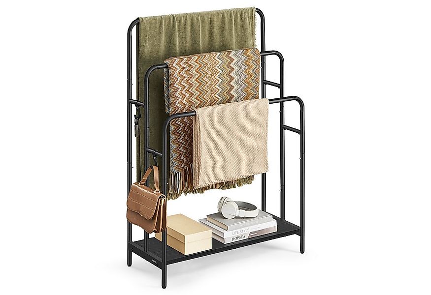 VASAGLE Handtuchleiter Handtuchhalter Handtuchständer, 3 Stangen, 2 Haken günstig online kaufen