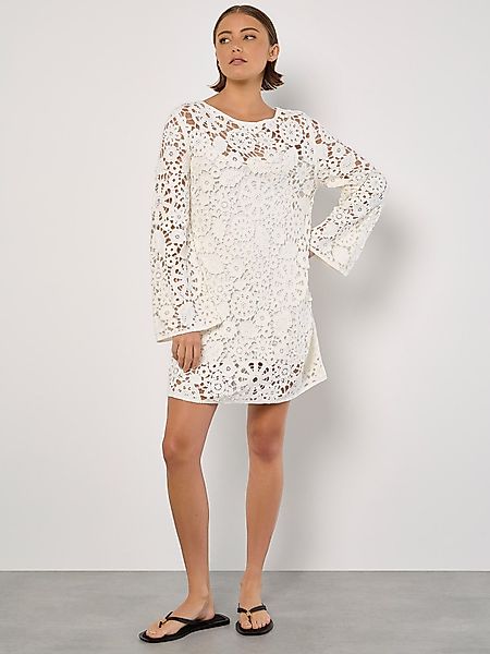 Apricot Minikleid Floral gehäkeltes Etuikleid, mit günstig online kaufen