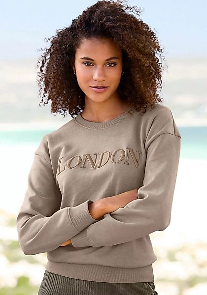 Vivance Sweatshirt -Loungeshirt mit London Stickerei, Loungeanzug, Loungewe günstig online kaufen