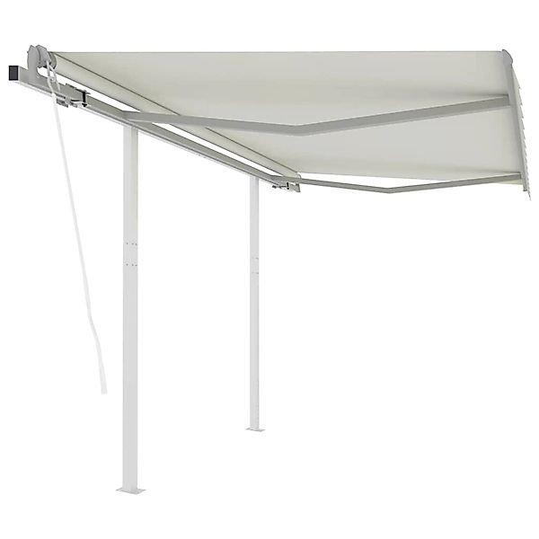 furnicato Markise Automatisch Einziehbar mit Pfosten 3x2,5 m Creme günstig online kaufen