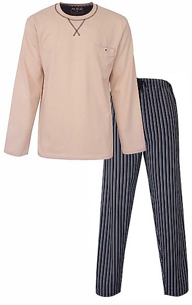 M.E.Q. Schlafanzug Herren Pyjama lang (2 tlg) Baumwolle günstig online kaufen