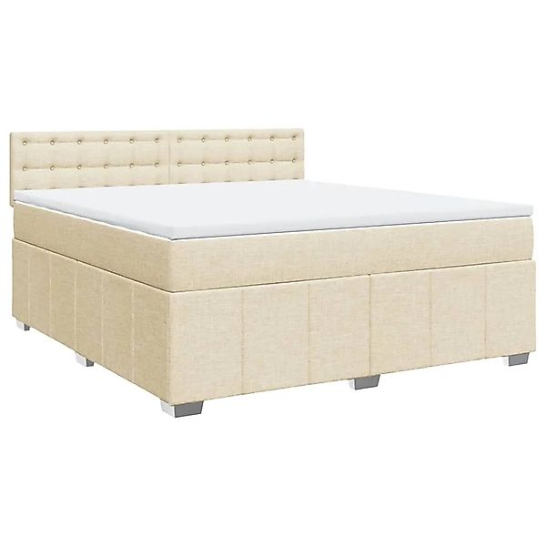 vidaXL Boxspringbett mit Matratze Creme 180x200 cm Stoff 3289466 günstig online kaufen