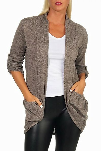 CLEO STYLE Cardigan Damen Strickjacke 402 Beige günstig online kaufen