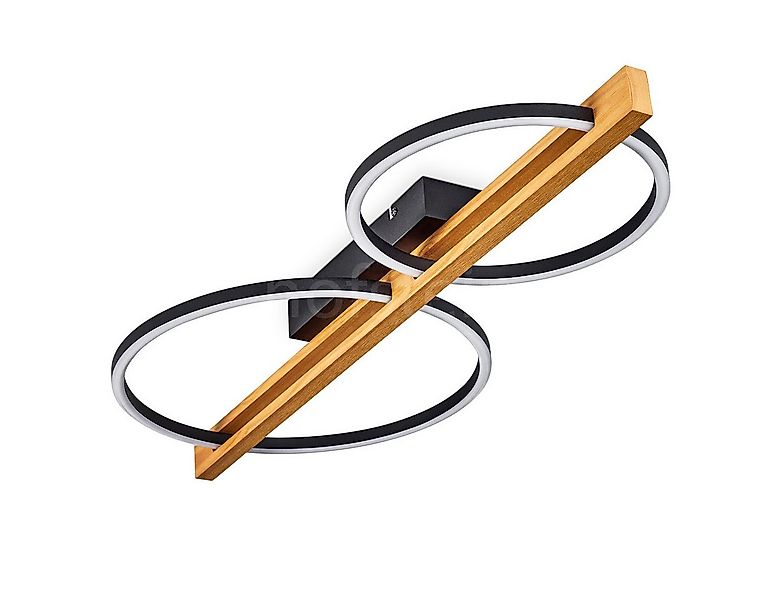 hofstein Deckenleuchte moderne Deckenlampe aus Metall/Holz/Kunststoff in Sc günstig online kaufen