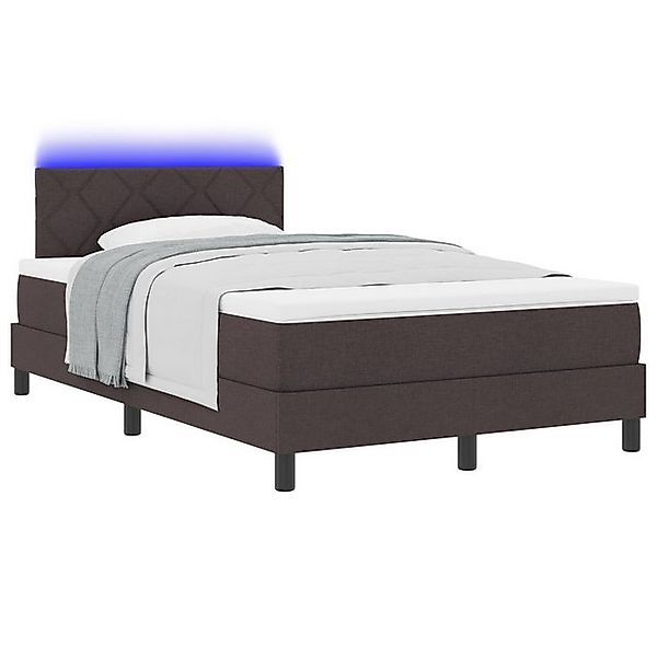 vidaXL Bett Boxspringbett mit Matratze & LED Dunkelbraun 120x190 cm Stoff ( günstig online kaufen